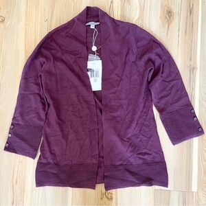 NWT Evolution by Cyrus deep purple/red cardigan